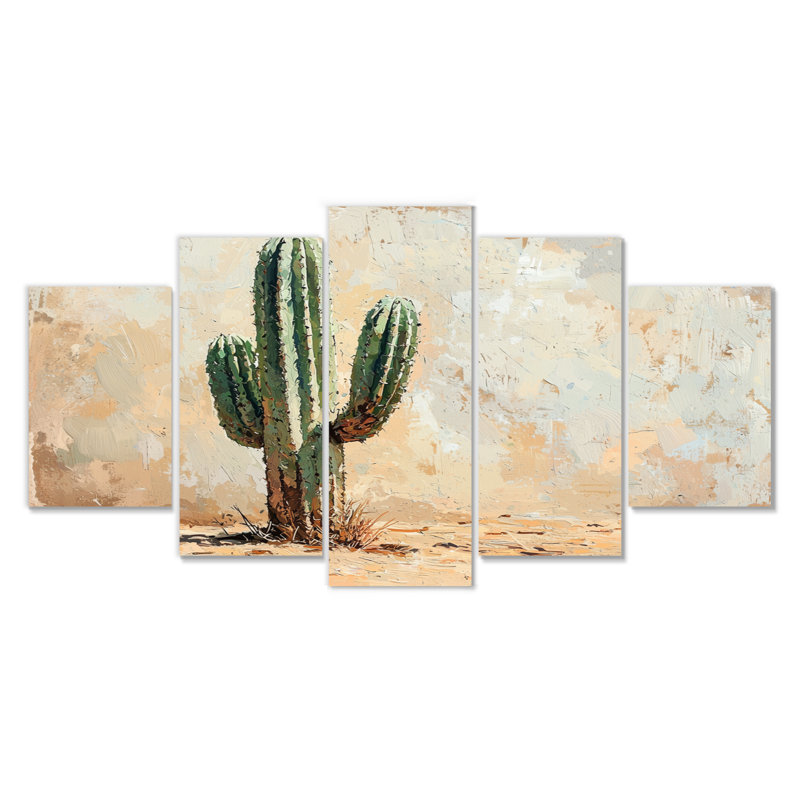 Cactus dans le désert II - Art mural floral cactus - ensemble de décoration murale traditionnelle