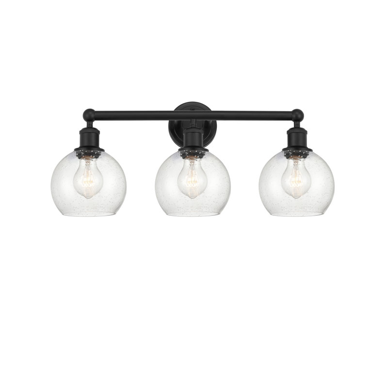 Éclairage pour salle de bain 3 lumières à intensité variable, Bullé, Noir mat, H 12 po x l 34,5 po x P 8,25 po