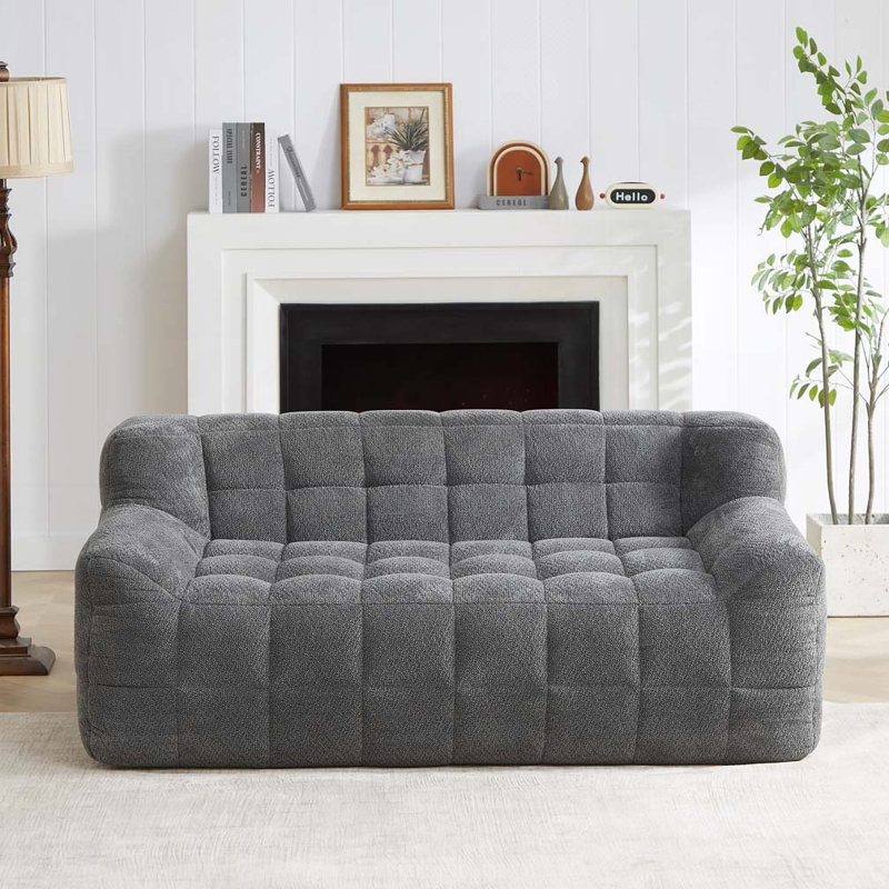 Canapé à compression complète 64,57 ", Gris
