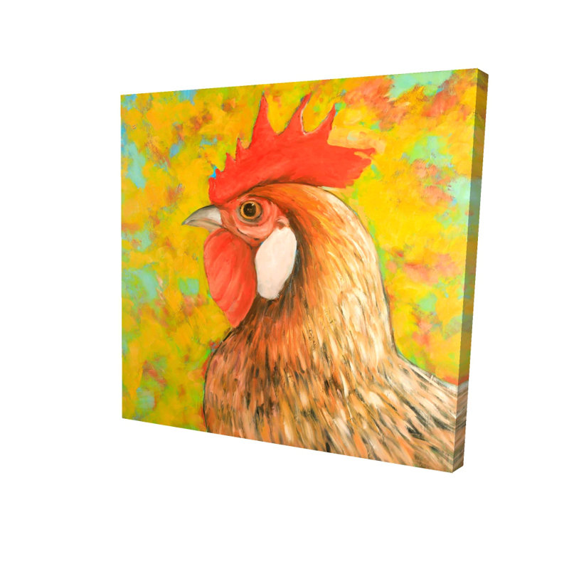 Toile de poulet colorée - décor de ferme de cuisine jaune