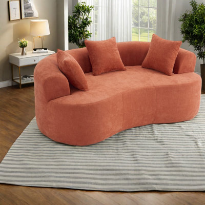 Canapé à compression, causeuse incurvée moderne 79 po Chenille