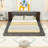 Wood Platform Bed with Extended Upholstered Headboard and Slats-816464475