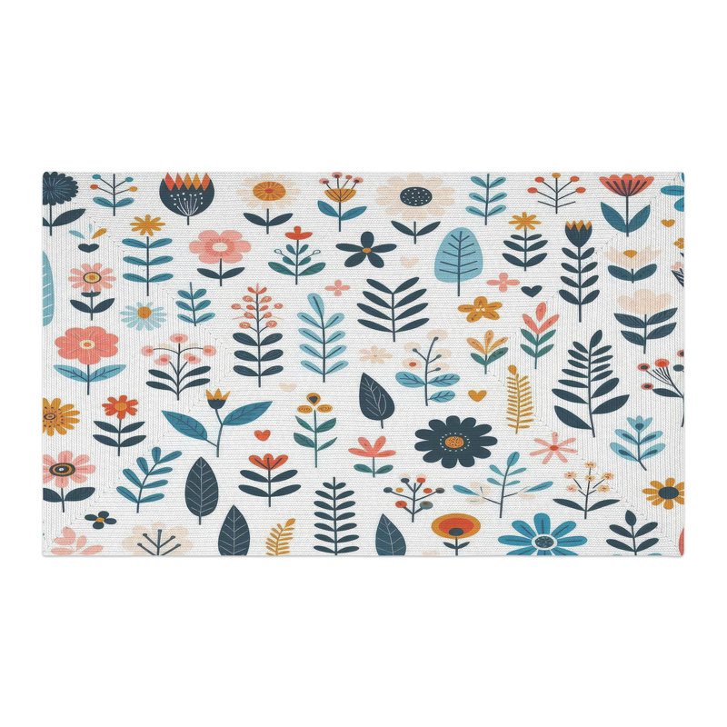 Tapis tressé à fleurs, Rectangulaire 3 pi x 5 pi