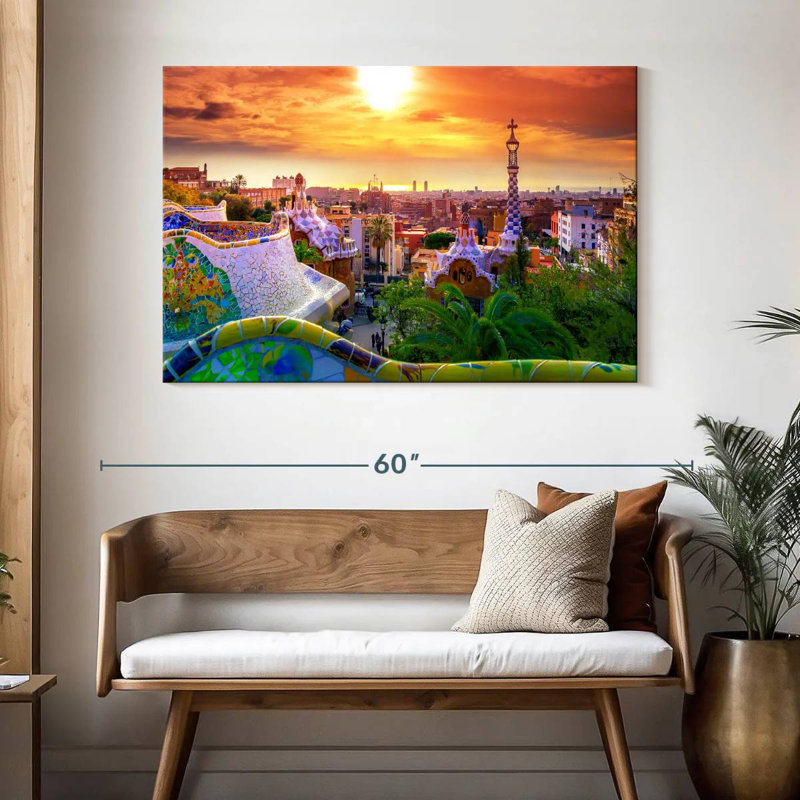 Sireci Barcelona depuis le parc Guell, H 32 po x l 48 po