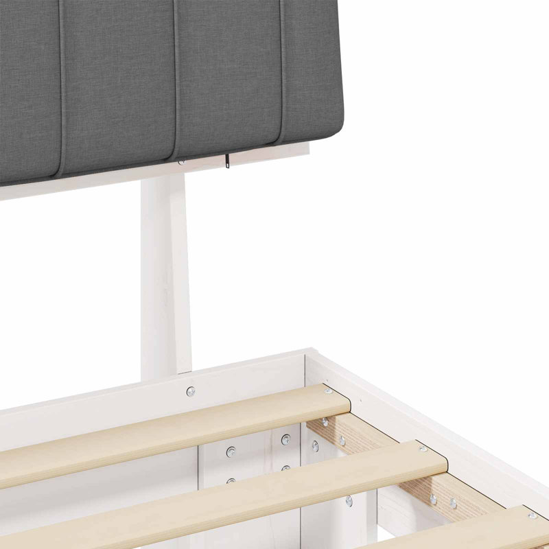 Bed, Light Grey/White, European Kingsize (160 x 200 cm)
