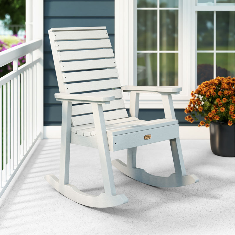 Chaise berçante en plastique Elisiah, Blanc