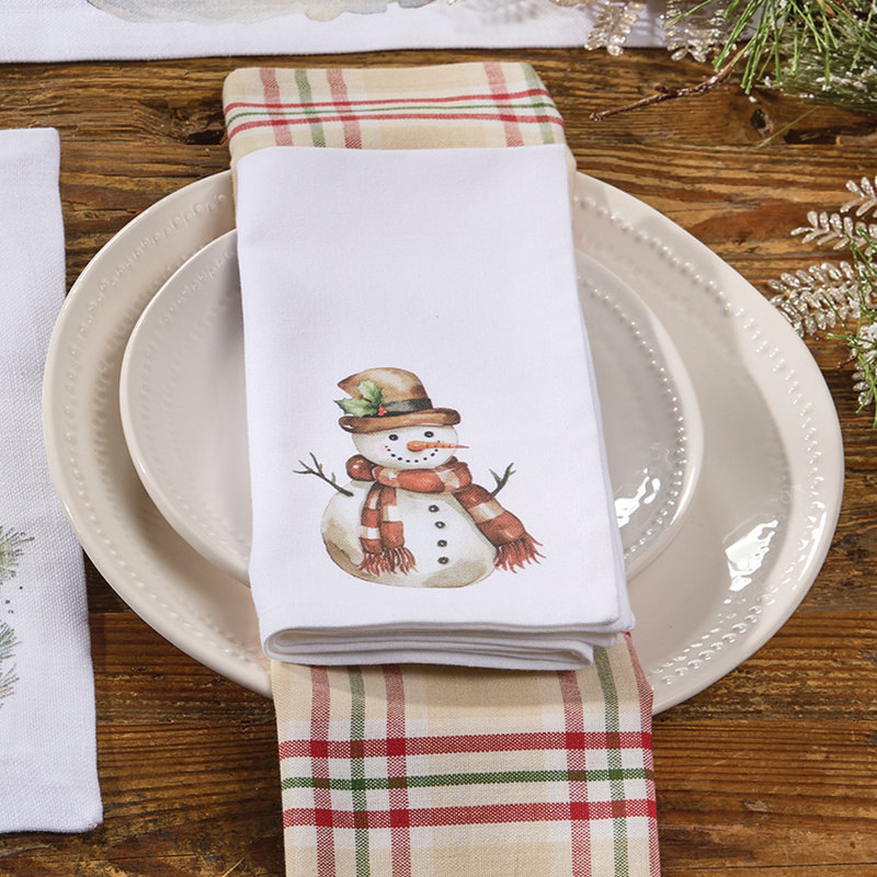 Ensemble de 4 serviettes de table Leiliana, Rouge