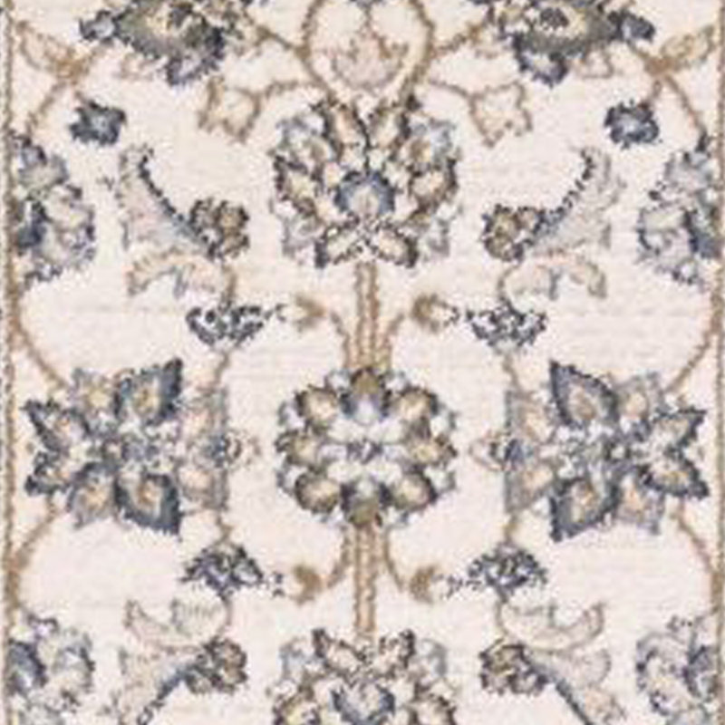 Tapis de couloir gris et ivoire 8 '