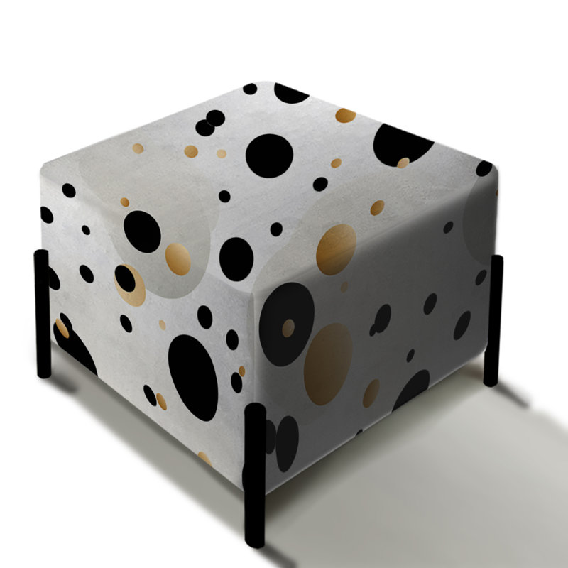 Motif minimaliste de beauté à pois - Repose-pieds carré à pois