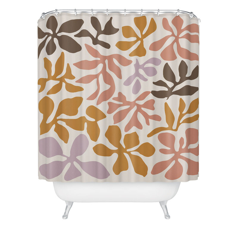 Rideau de douche DorisciciArt Mistral, Orange floral 7