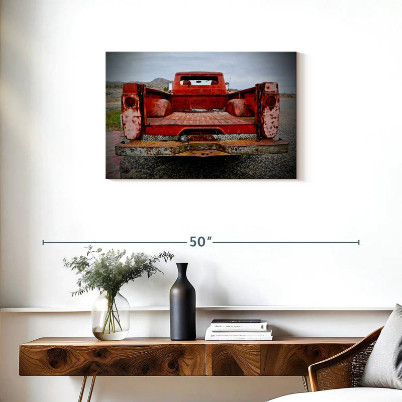 Mehar Back End Vintage Red Pick Up, 20" H x 30" W