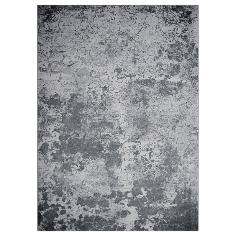 Area Rugs Washable Area Rug for Living Room Bedroom Dining Room Neutral Modern Abstract Carpet Non-Slip Floor Rug, Gray