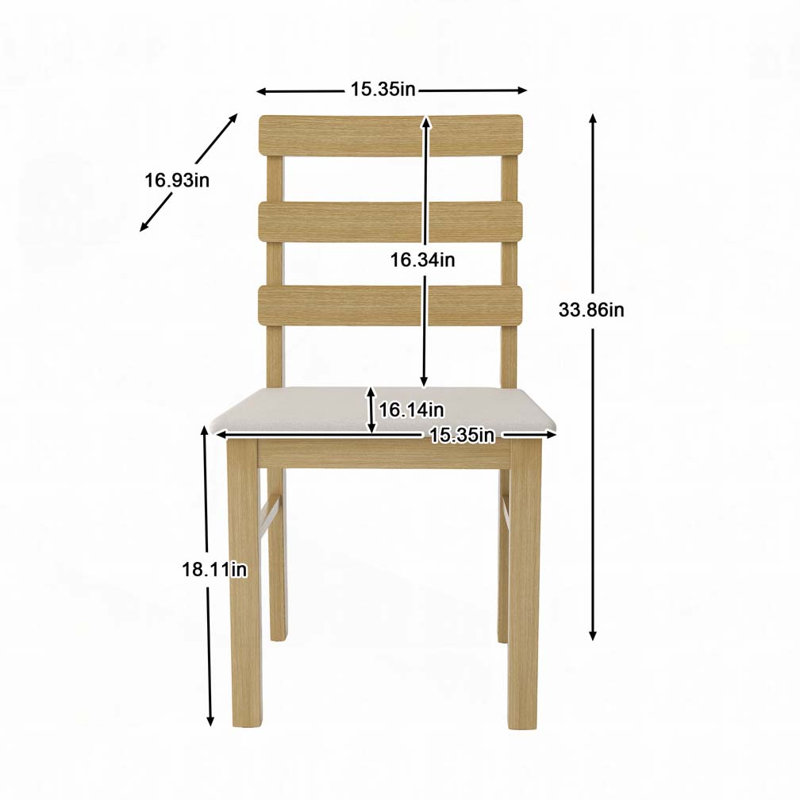Dining Chair  With Upholstered Sitting, Natural