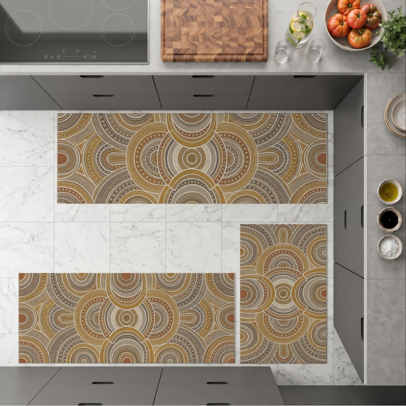 Tapis de cuisine lavables circulaires antidérapants