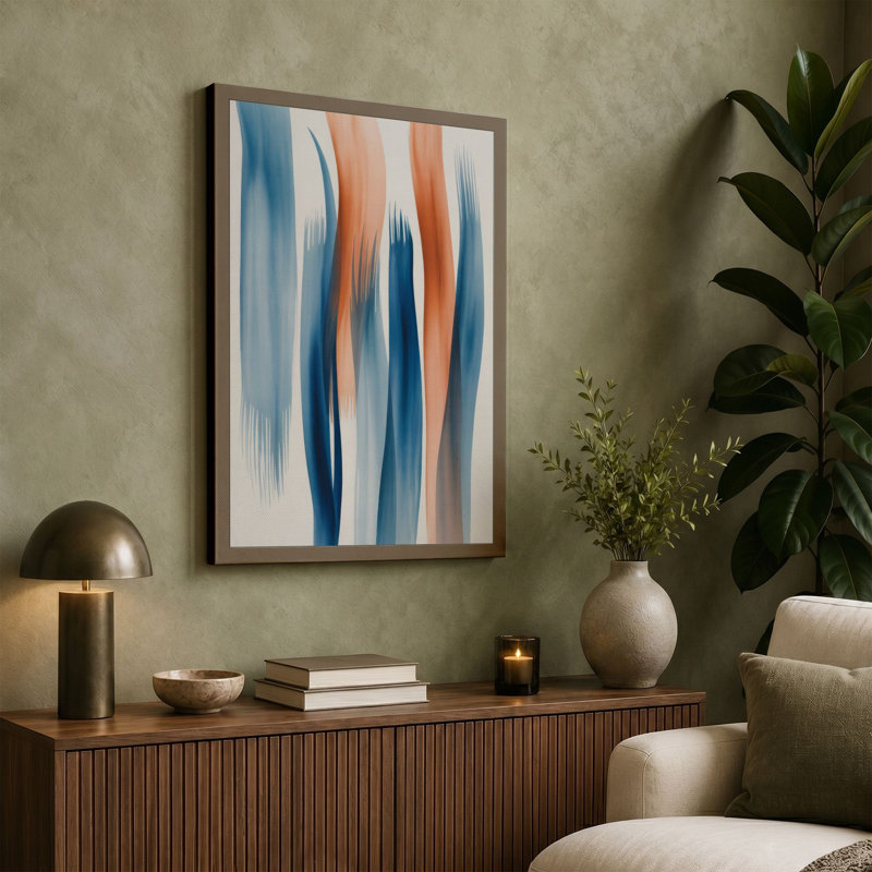 Vertical Reverie Abstract - Wrapped Canvas, 18x12 - 45.7 x 30.5 cm, Terracotta Border
