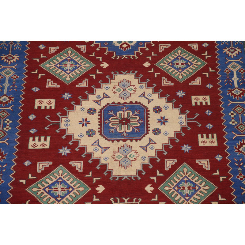 Large Red Geometric Kazak Oriental Rug