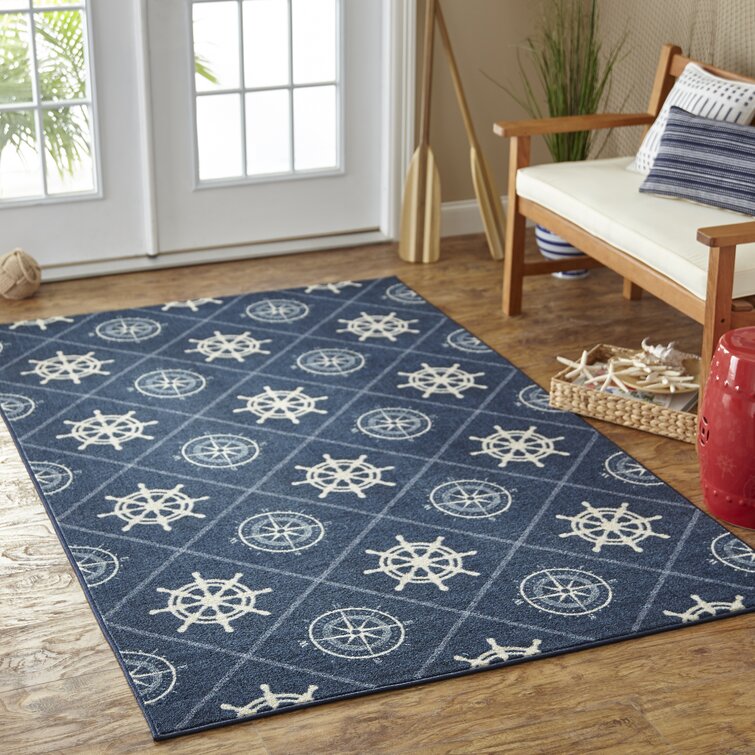 Nautical Compass Hand-Tufted Indoor/Outdoor Mats & Rugs