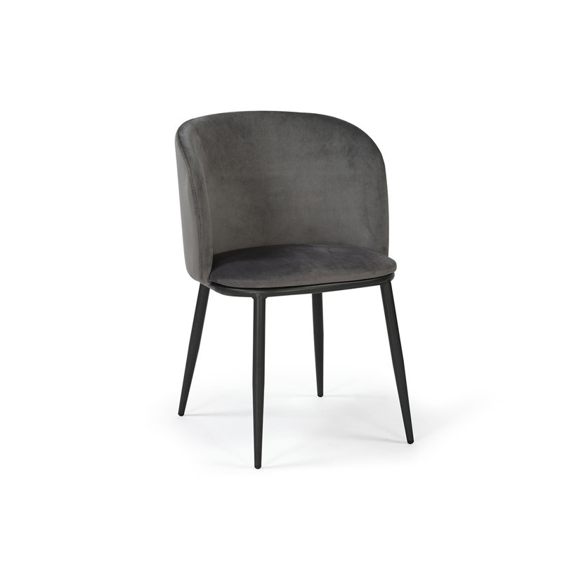 Frida Set of 2 Velvet Dining Chairs, Grey