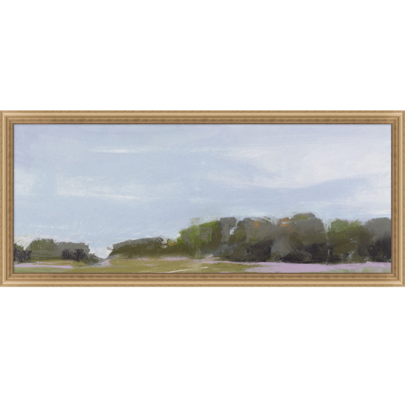 «Salt Marsh 5» par Thom Filicia - Peinture encadrée sur papier, Champange, H 22,25 po x l 51,25 po x P 1,8 po