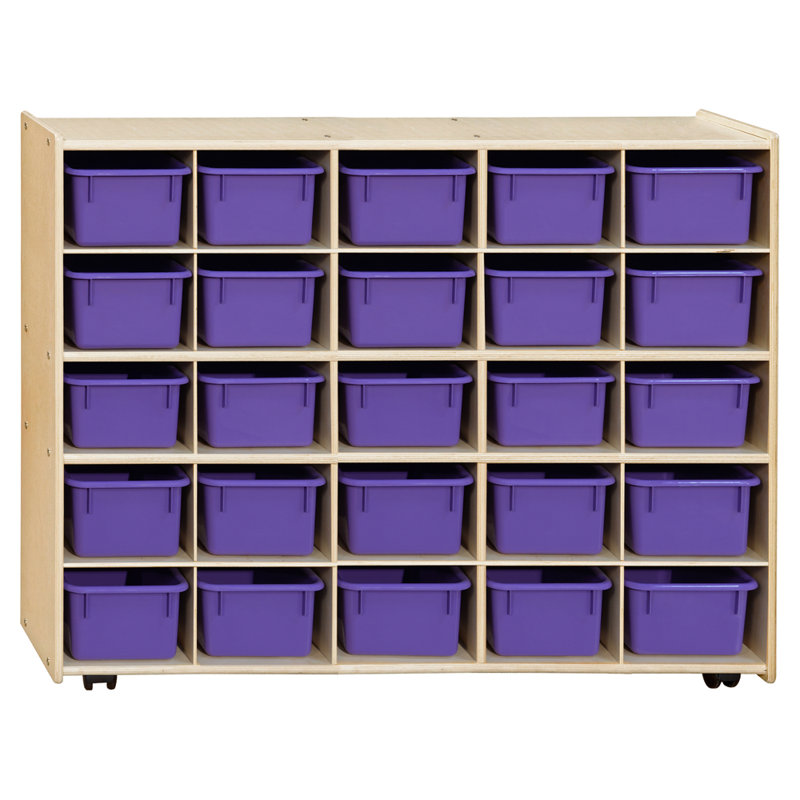 Casier 25 compartiments avec plateaux Contender, Assemblé, Mauve
