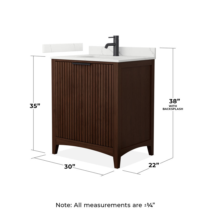 Palmilla 30" Freestanding Single Bathroom Vanity with Quartz Top, Beige / Matte Black, 30", Giotto Quartz