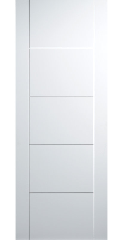 Vancouver White Primed Internal Door, Primed Solid Core, 198.1cm H x 61cm W x 3.5cm D
