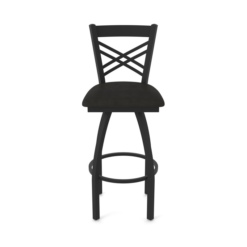 820 Catalina Swivel Stool, Vinyl-Canter Espresso, Black Wrinkle, Bar Stool (30" Seat Height)
