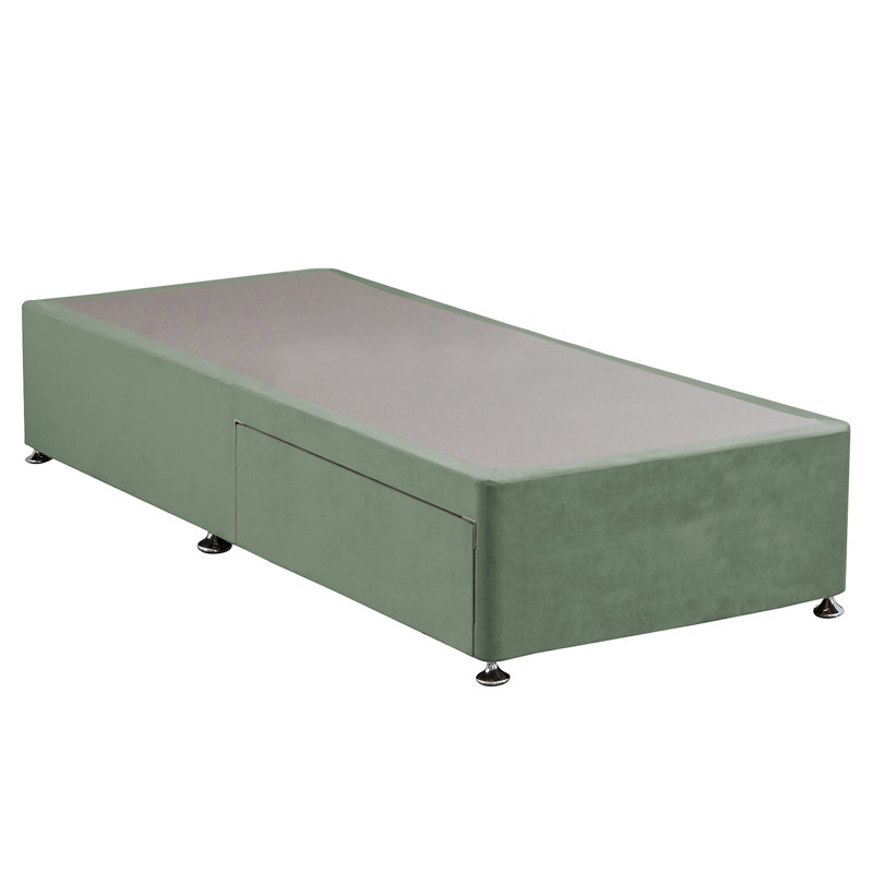 Riviere Divan Bed Base, 2 Drawer Divan Base, Plush Sage, Single (3')