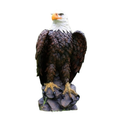 Hand-Painted American Large Standing Bald Eagle Garden Statue for Indoor & Outdoor Lawn Courtyard Decor
