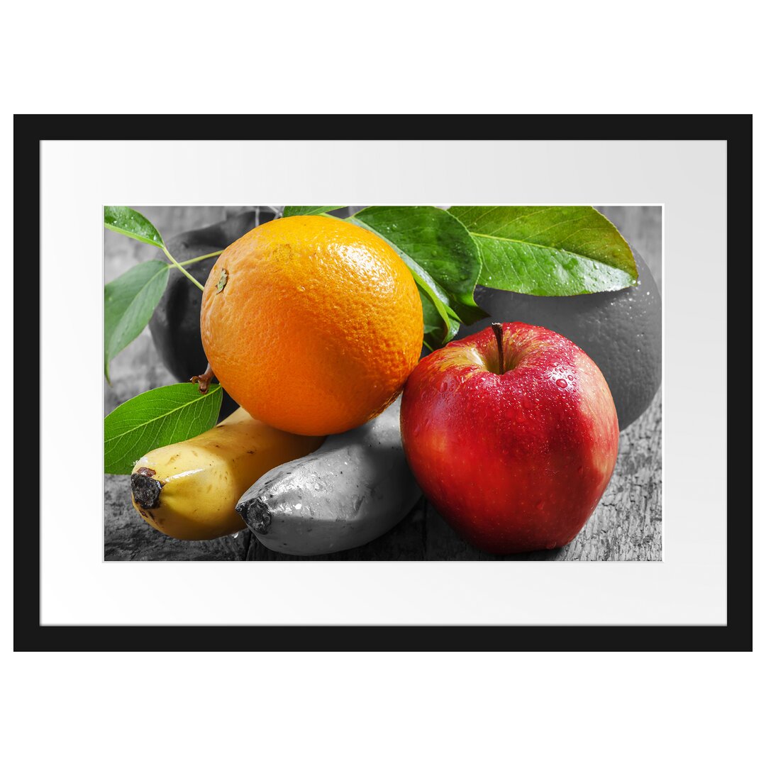 Gerahmtes Poster Apfel Banane Orange und Co.