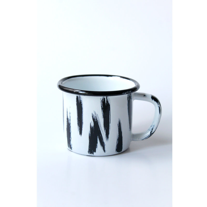 Murcia Enamelware Mug, White/Black