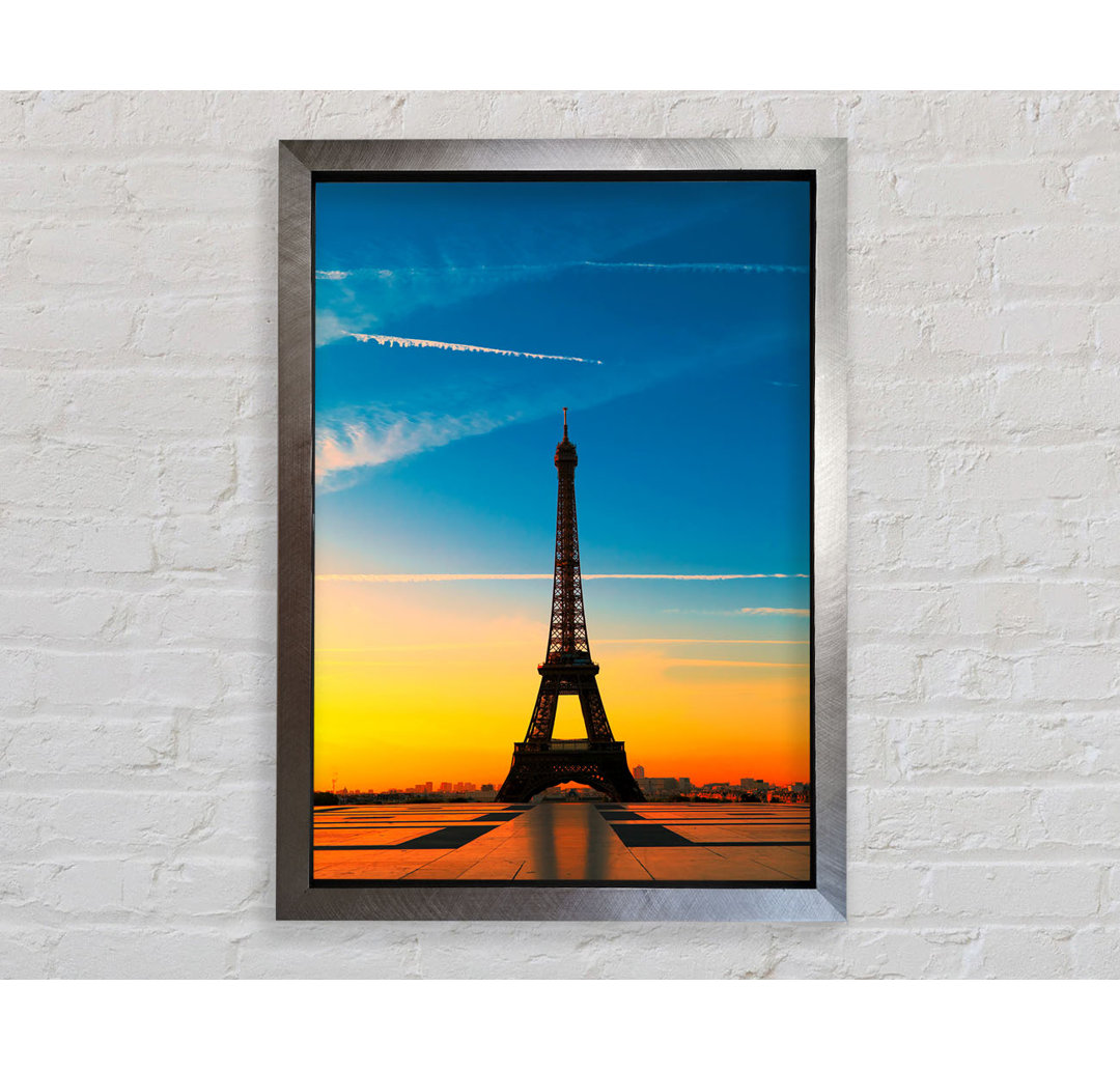 Gerahmtes Leinwandbild Eiffel Tower Sunset 1