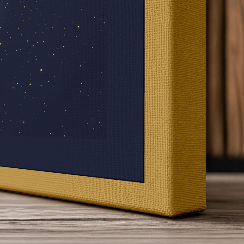 Rocket Through Stars Modern - Wrapped Canvas, 30x20 - 76.2 x 50.8 cm, Ochre Border