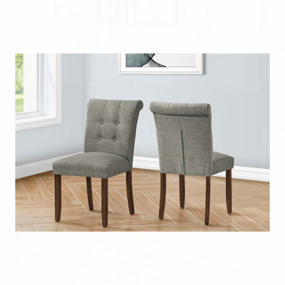 Upholstered Dining Chair with Walnut Wood Legs