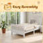 Lit plateforme en bois avec tête et pied de lit-73298263