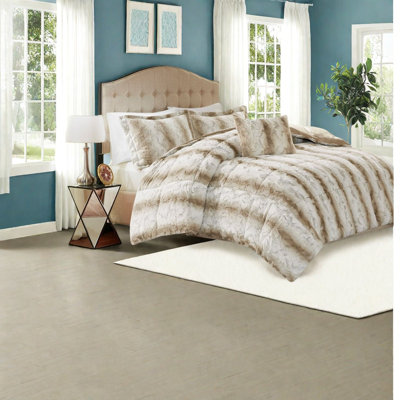 Luxury Faux Fur Bedding Sets, Polyester Full Queen, Modern Home Comfort