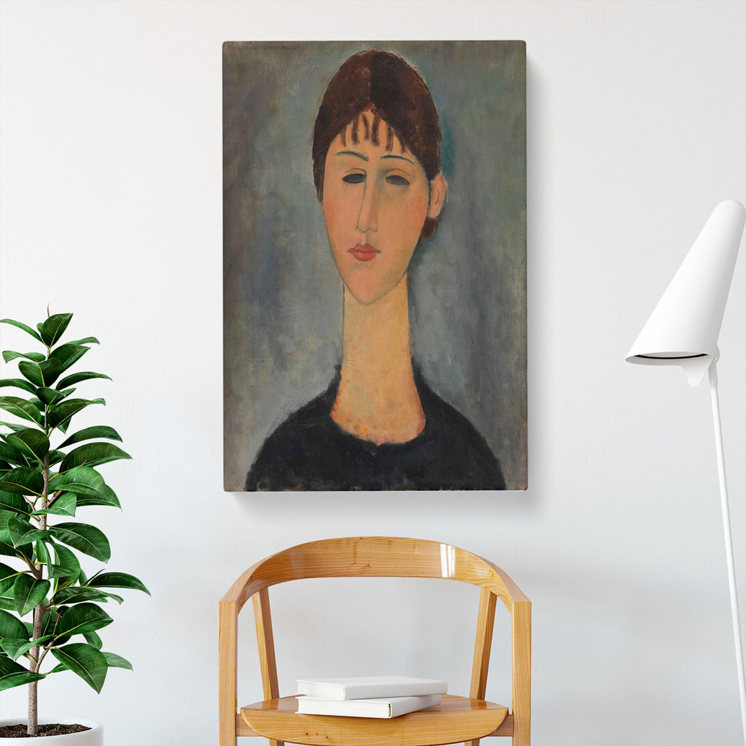 Portrait Of A Woman Vol.2 by Amedeo Modigliani - Wrapped Canvas