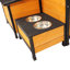 Niche pour chien en bois massif avec tablettes intégrées - organisez le rideau de porte coupe-vent de votre animal pour garder les animaux au chaud