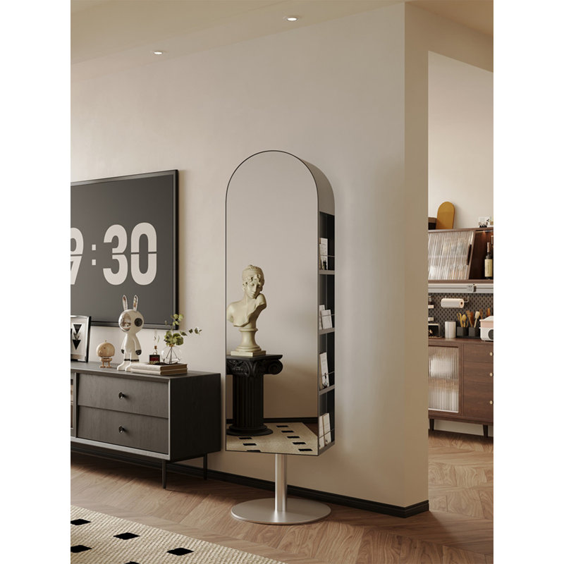 Armoire de rangement en acier au carbone de style médiéval avec miroir pleine grandeur rotatif