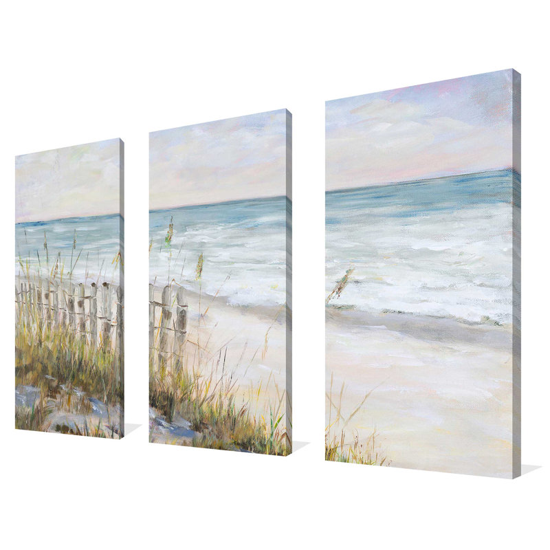 «Mist Ocean View», reproduction sur toile 3 pièces, H 24 po x l 36 po x P 1 po