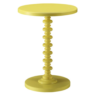Table d'appoint ronde en bois jaune avec un piédestal gracieux pour une pièce décorative élégante en bois