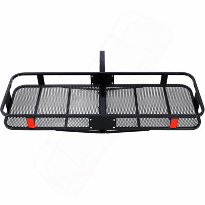 Hitch Mount Cargo Carrier Basket 60" X 21" X 6"+Waterproof Cargo Bag 13 Cubic Feet(56" 20" 20"),Hauling Weight Capacity of 500 Lbs and A Folding Arm.with Hitch Stabilizer,Net and Straps