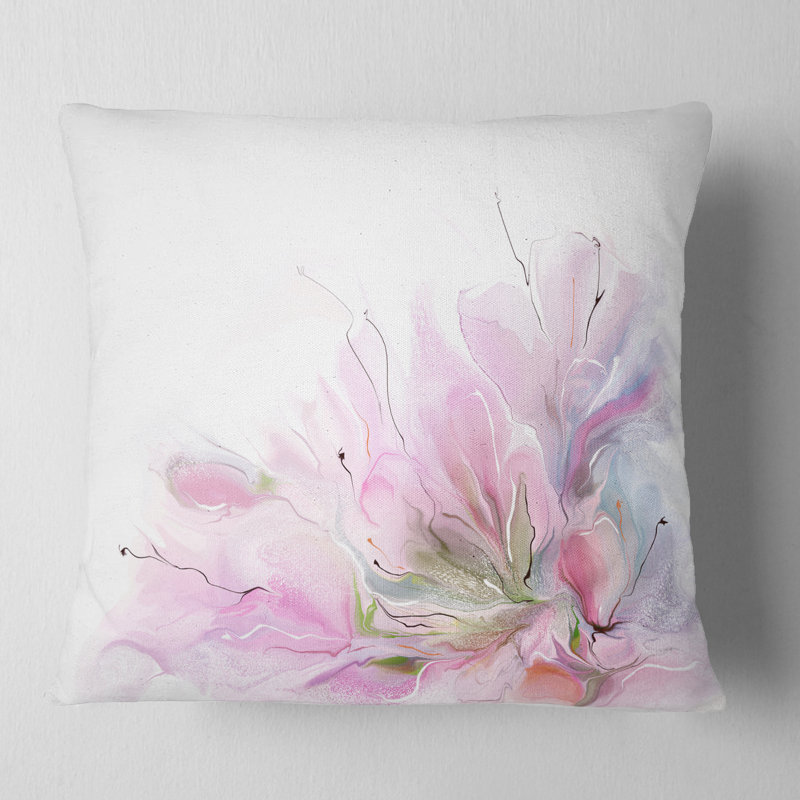 Coussin abstrait à jolies fleurs, 16 po x 1 po, Coussin décoratif