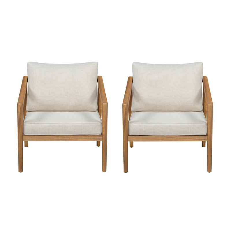 Fauteuil club d'extérieur en bois d'acacia Westin (ensemble de 2)