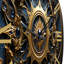 Horloge murale sceau antique or et bleu sarcelle-93394949