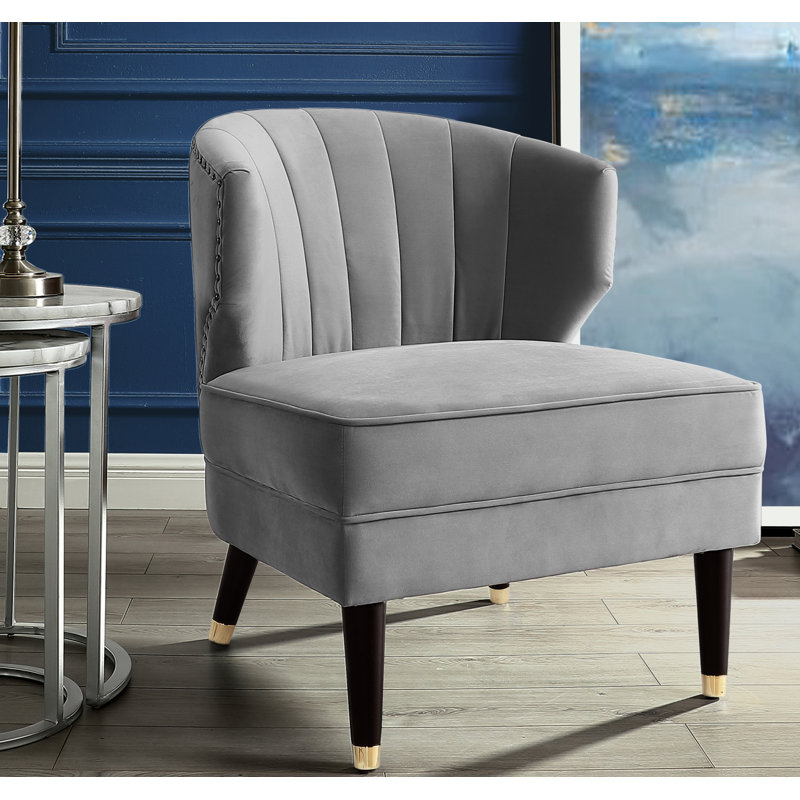 Fauteuil d'appoint en velours Cybele, Gris