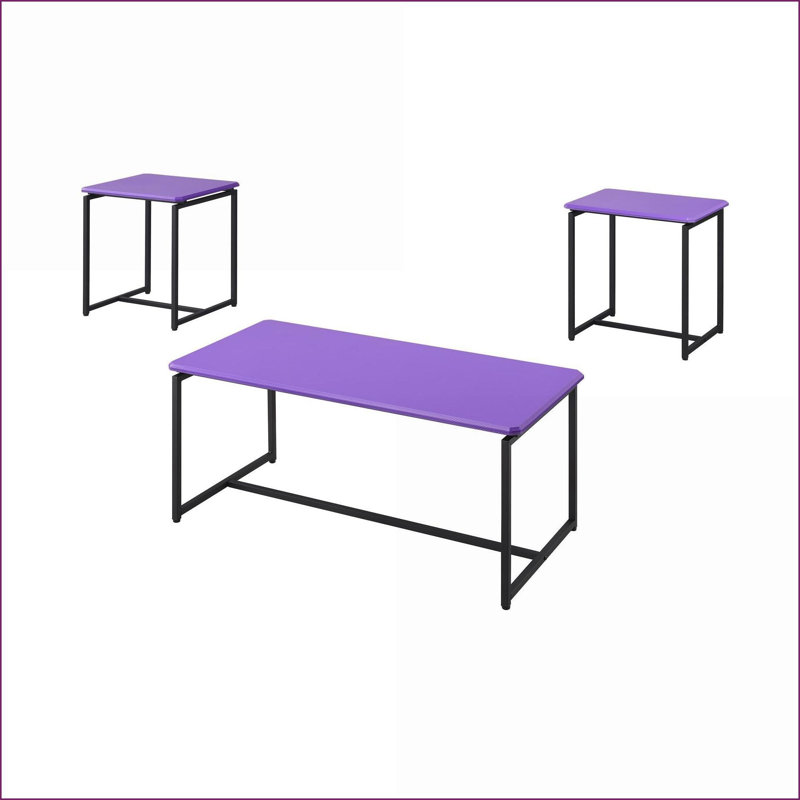 Table basse en marbre gris texturé avec base en acier robuste et peu encombrante, facile à nettoyer, Mauve