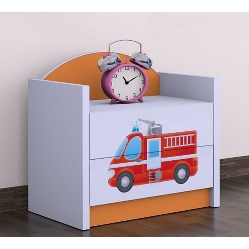 Skyler 2 Drawer Nightstand, Orange