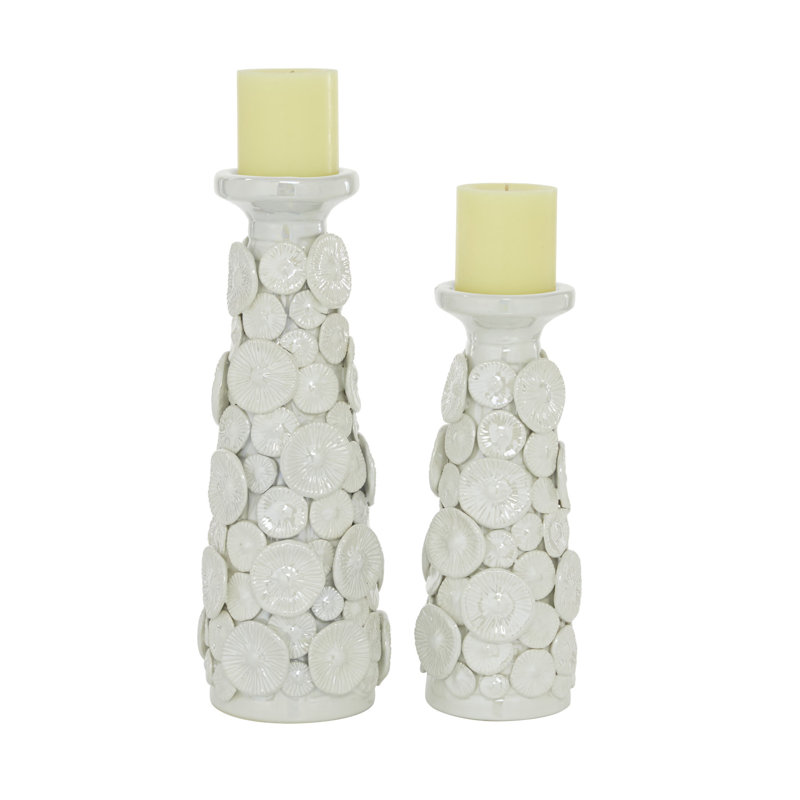 14.95'' H Concrete / Cement Tabletop Candlestick