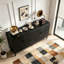 Cabine de rangement moderne en bois noir-1036227584